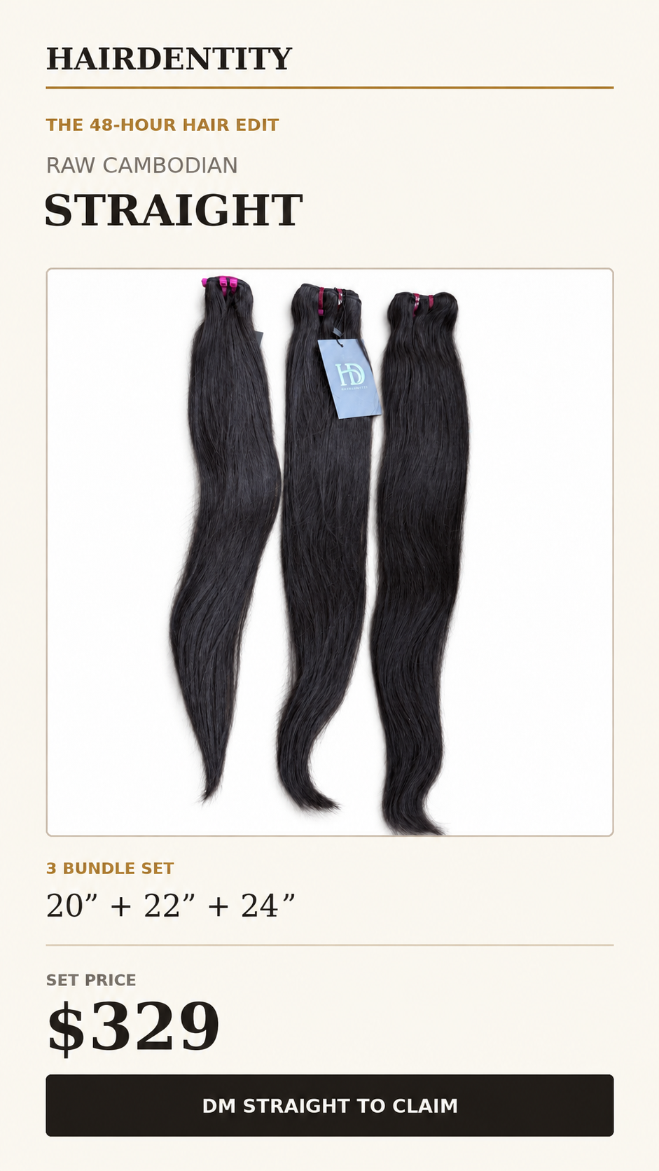 RAW Cambodian Straight 3-Bundle Set
