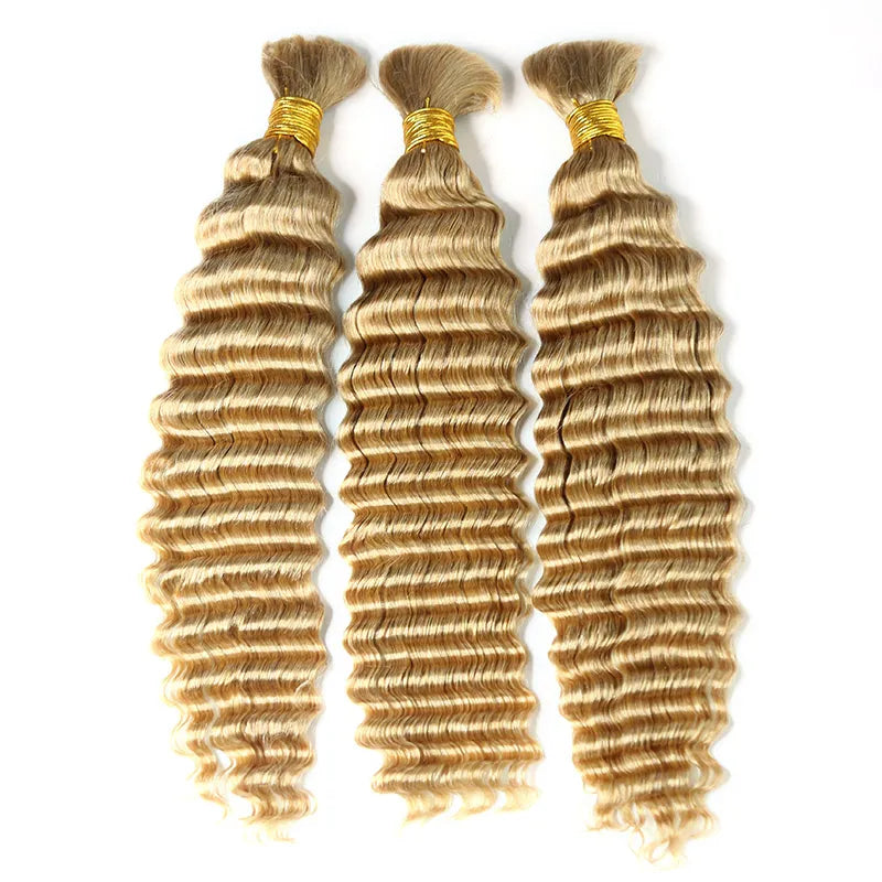 Bulk Human Hair Braiding #27 Honey Blonde Deep Wave - Club Hairitage