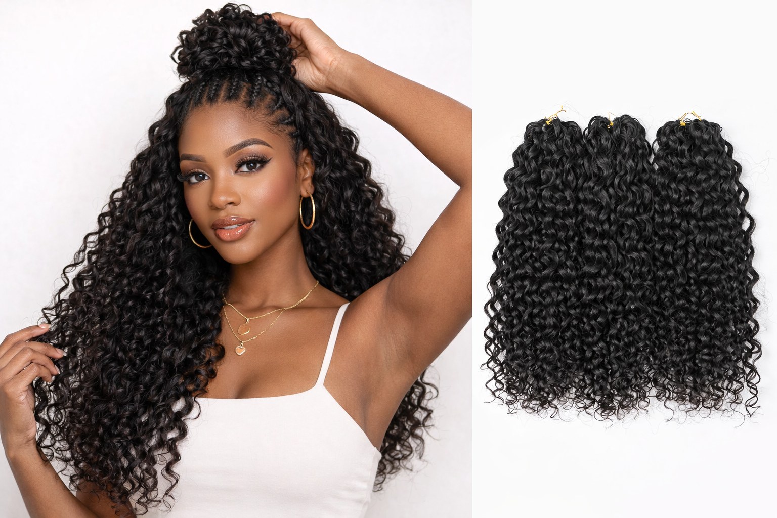 Bulk Human Braiding Hair –Water Wave Crochet (Invisible String) - Club Hairitage