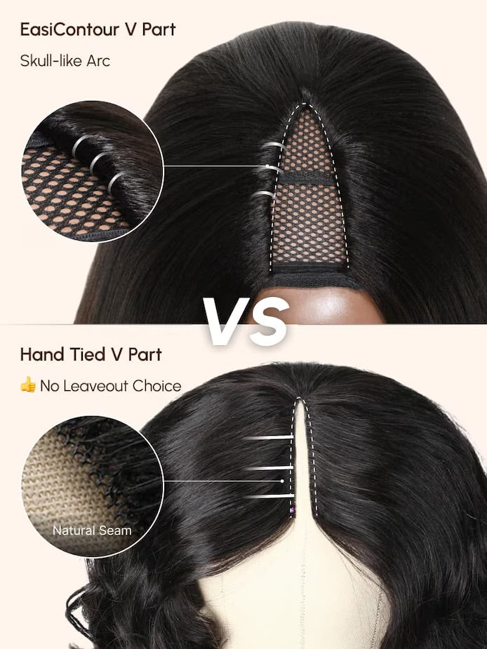 Gluless V-Part Body Wave Balayage Highlight Colored Wig - Club Hairitage