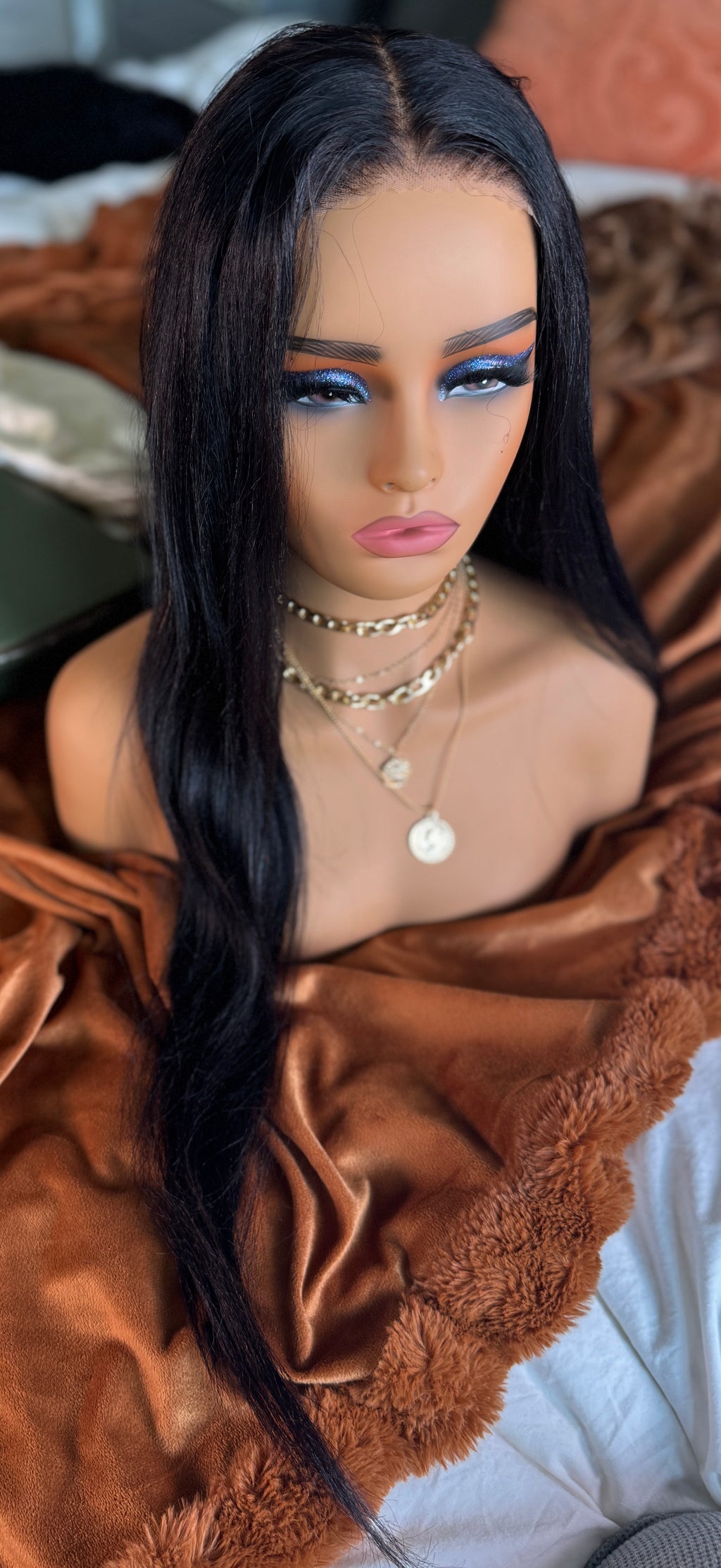 7x5 Glueless Natural Black Yaki Straight Wig With Elastic Drawstring 150% Density - Club Hairitage