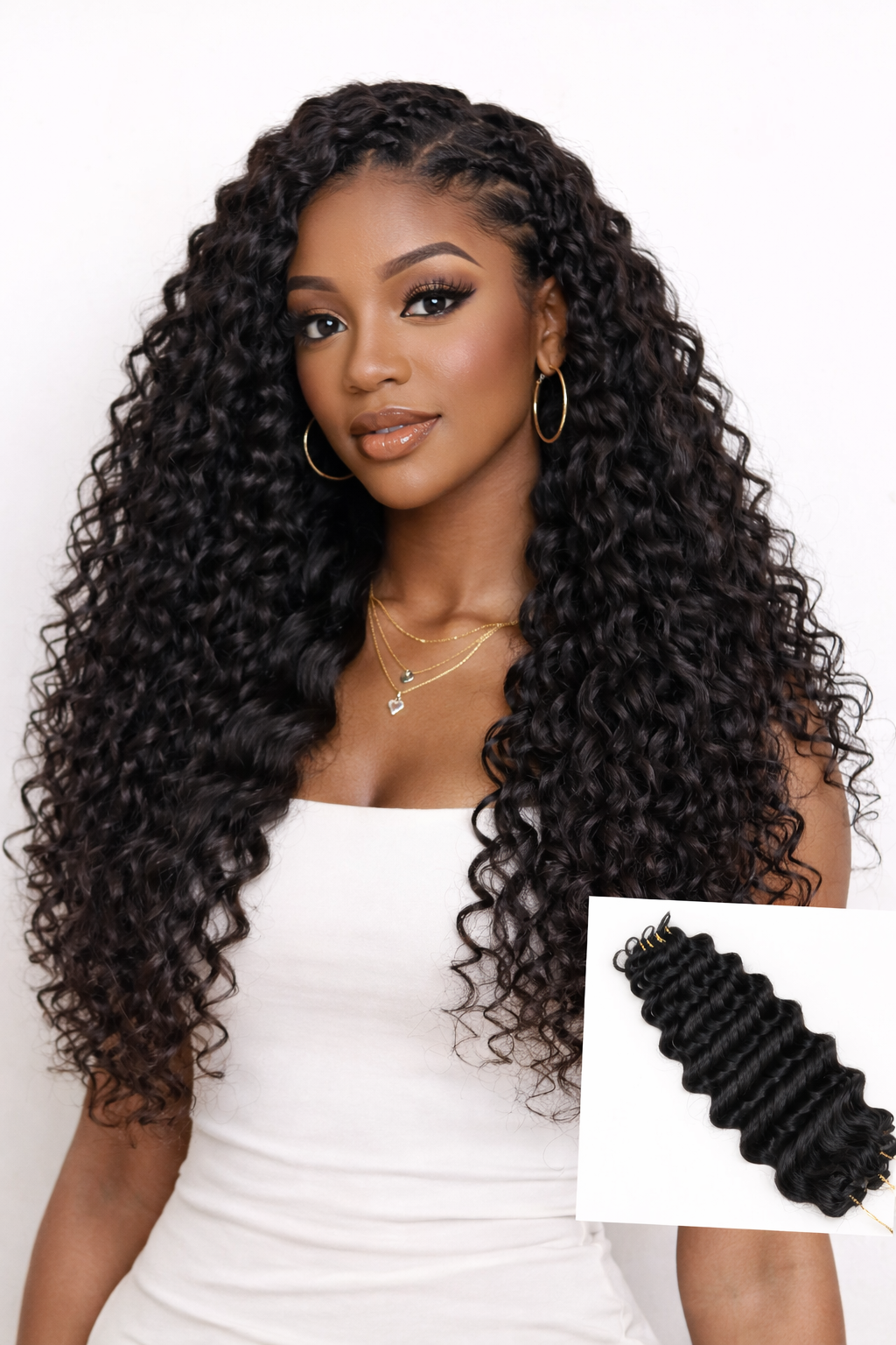 Bulk Human Braiding Hair – Deep Wave Crochet (Invisible String) - Club Hairitage