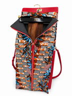 HeriGo™ Satin-Lined Wig & Extension Pouch + Hanger – Royal Garnet - Club Hairitage