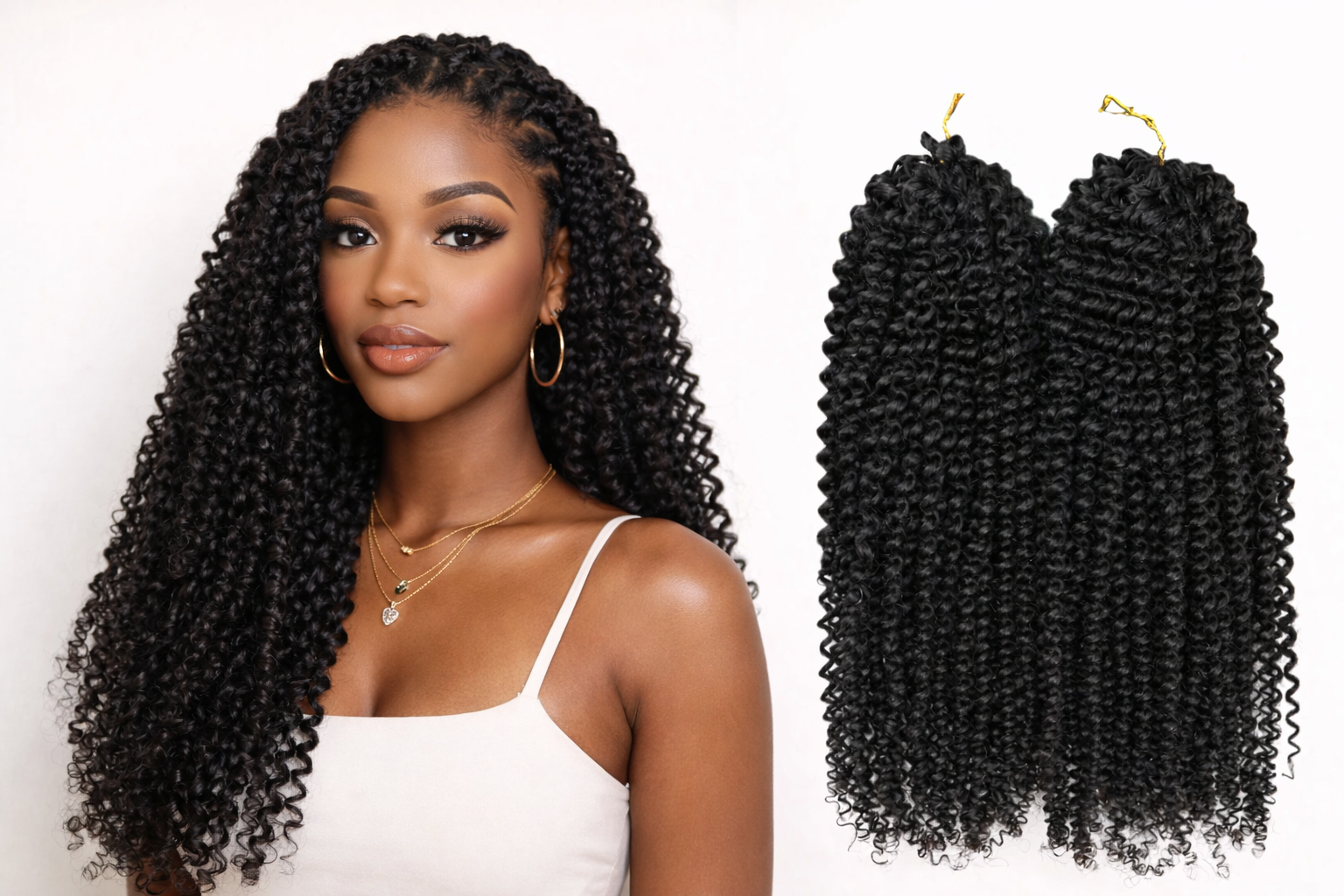 Bulk Human Braiding Hair – Kinky Curly Crochet (Invisible String) - Club Hairitage