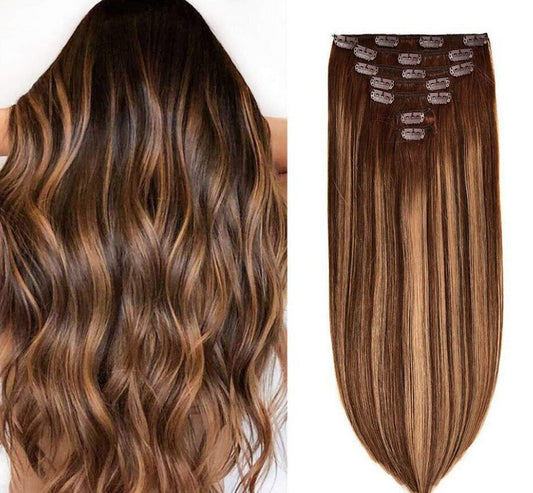 Custom Super Virgin Clip-In Extensions – 7-Piece Set - Club Hairitage