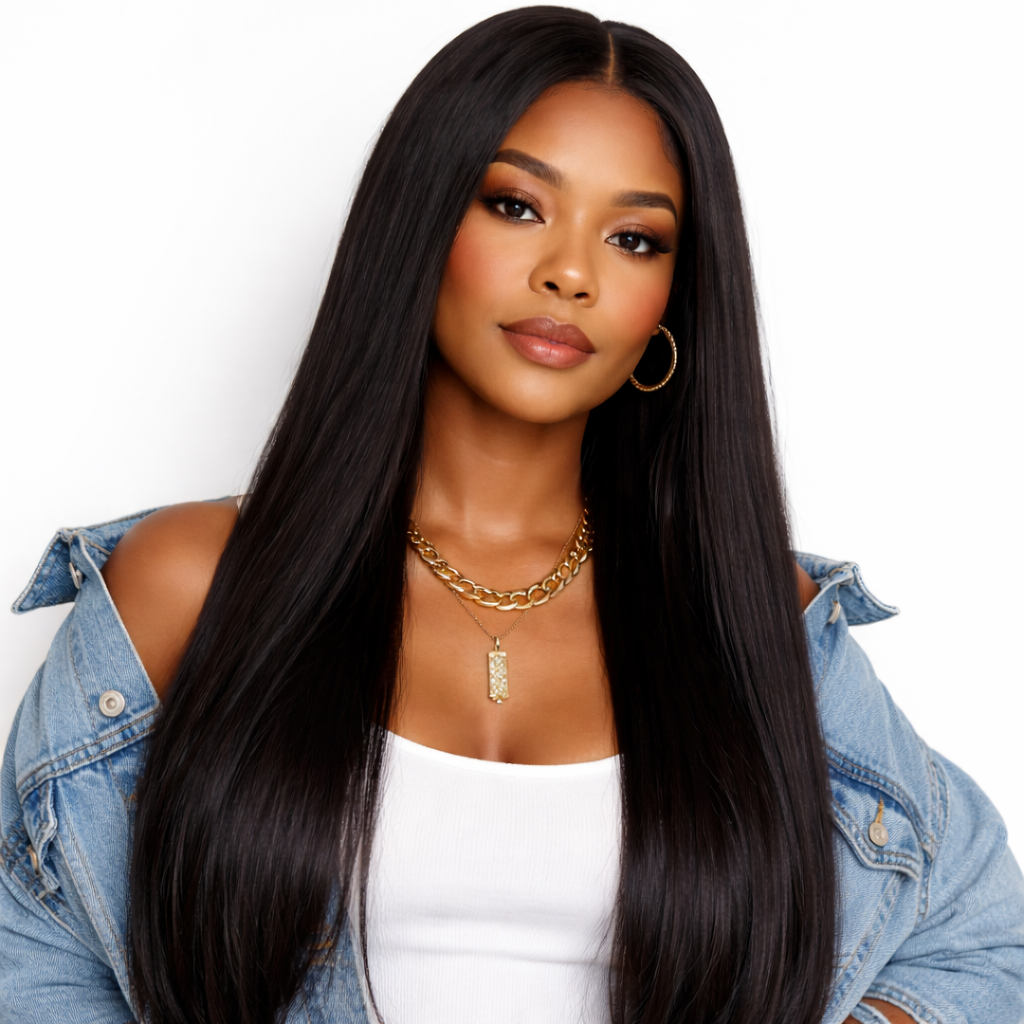 20" 4x4 Lace Part Pre-Plucked Straight Human Hair Wig – 150% Density - Club Hairitage
