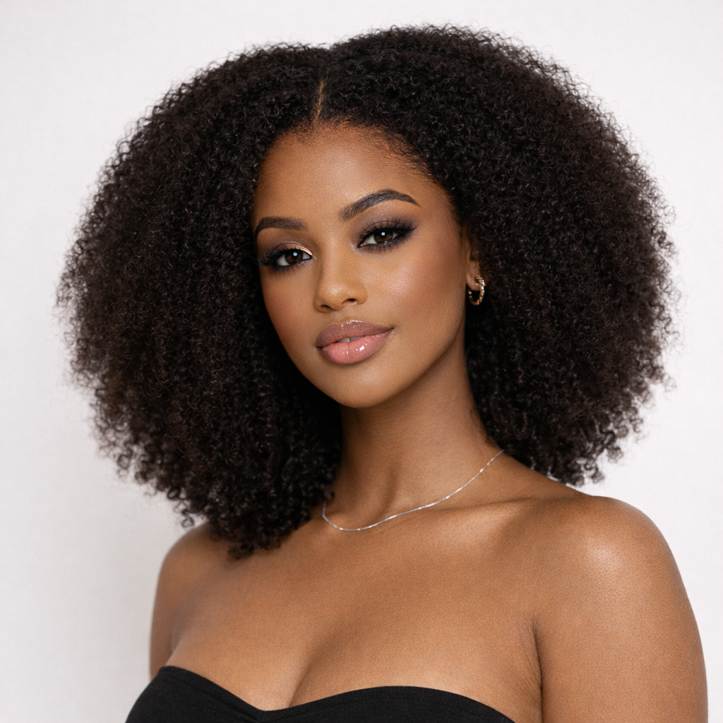 Afro Kinky 4x4 Transparent Closure Wig - Club Hairitage