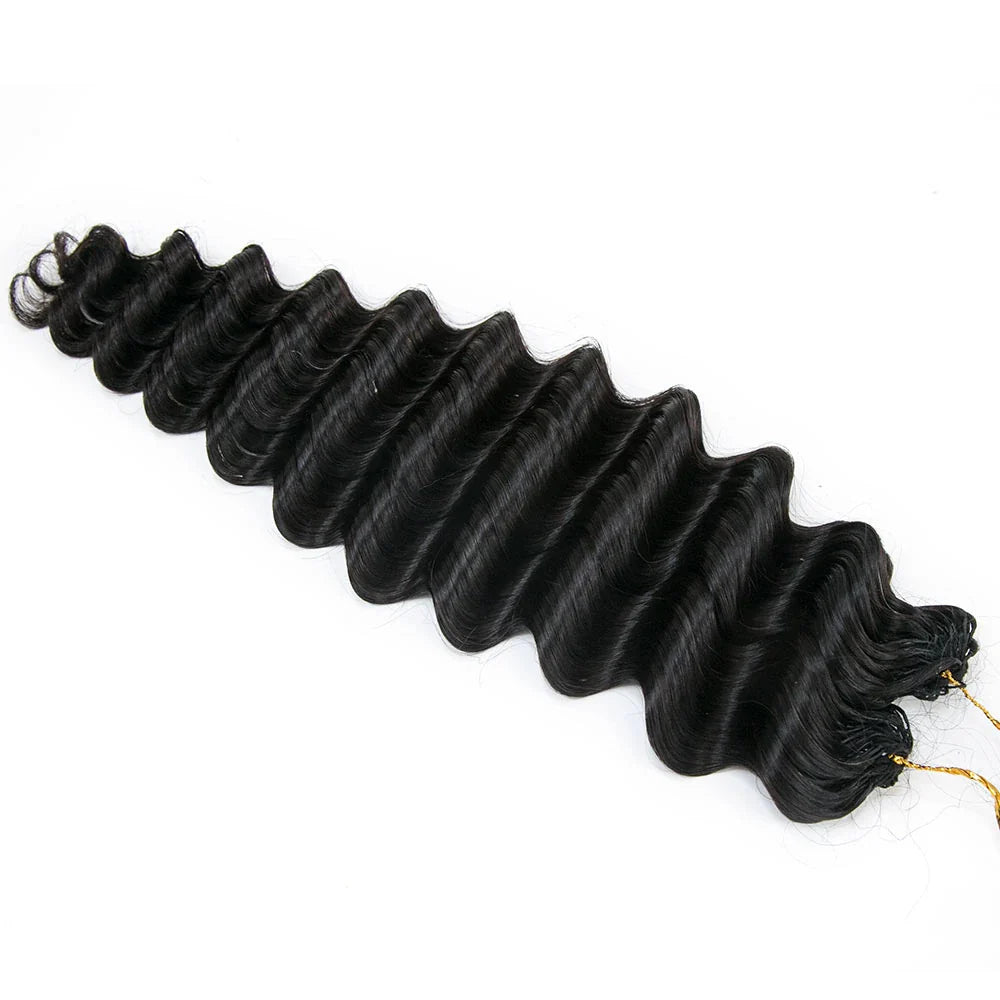 Bulk Human Braiding Hair – Deep Wave Crochet (Invisible String) - Club Hairitage