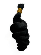 Bulk Human Braiding Hair Natural Black Loose Wave - Hairdentity