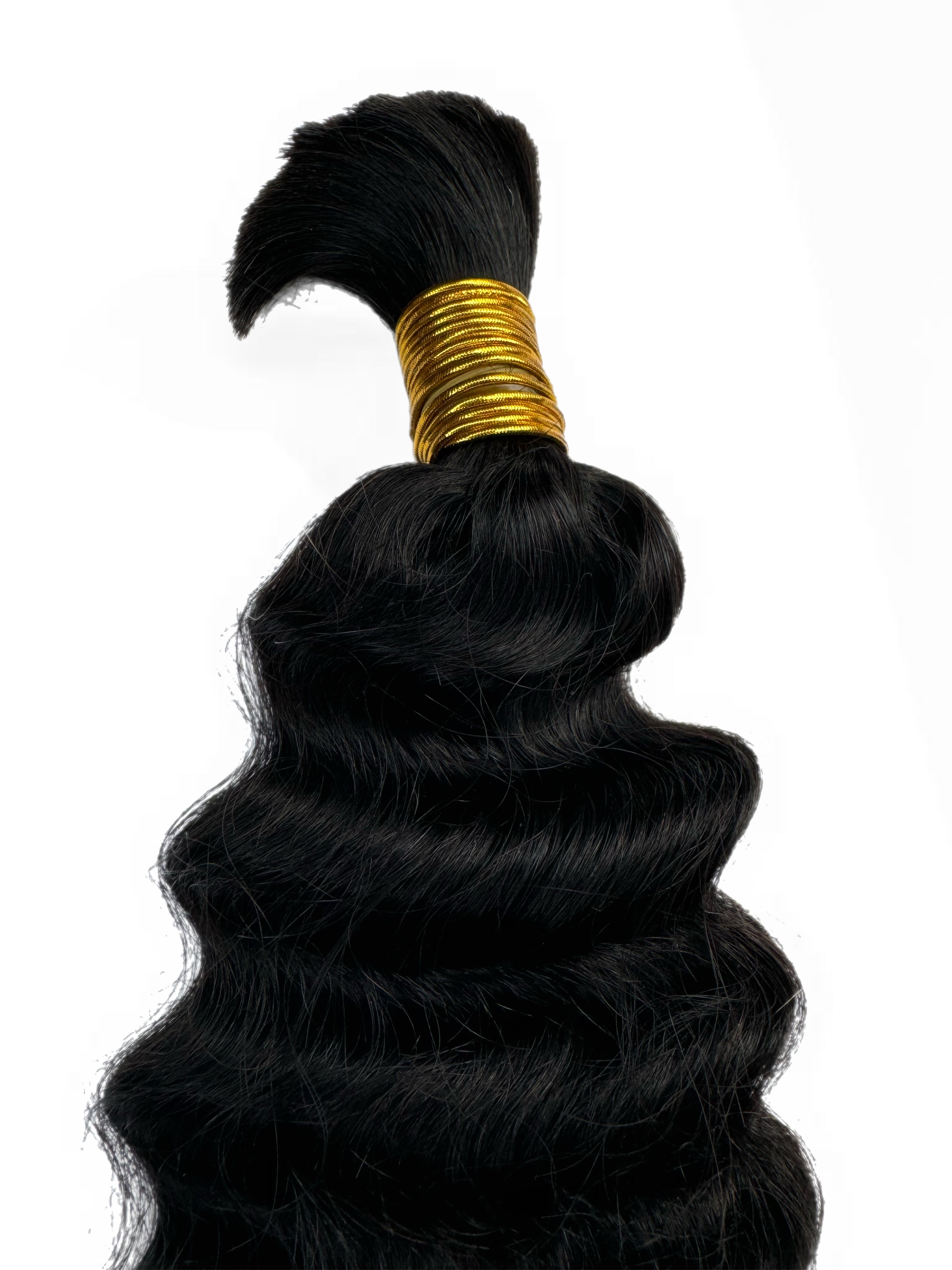 Bulk Human Hair Braiding #1b Deep Wave - Club Hairitage