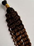 Bulk Human Braiding Hair #1b/4/30 Ombre Deep Curly - Hairdentity