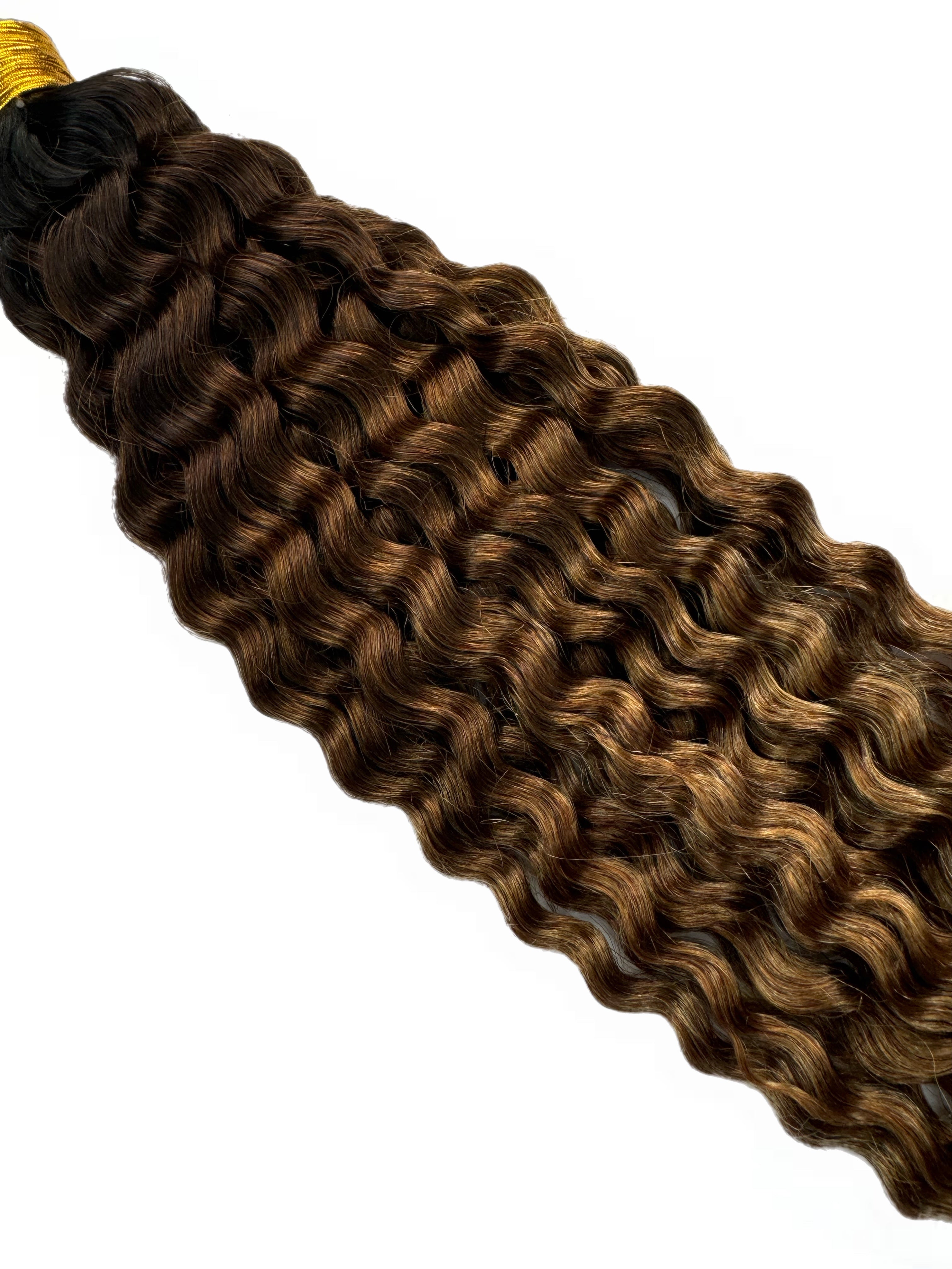 Bulk Human Braiding Hair #1b/4/27 Ombre Deep Curly - Club Hairitage