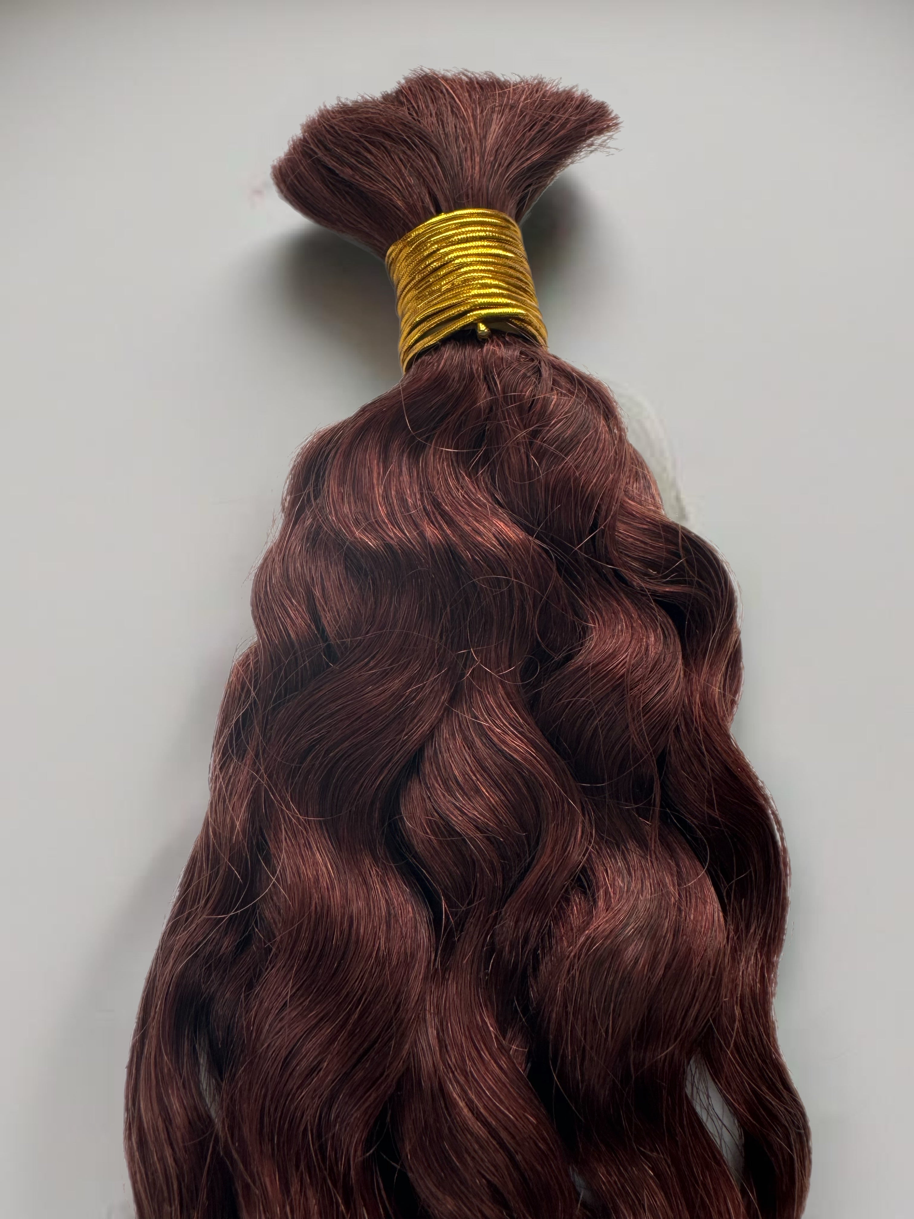 Bulk Human Hair for Braiding #33 Auburn Water Wave - Club Hairitage