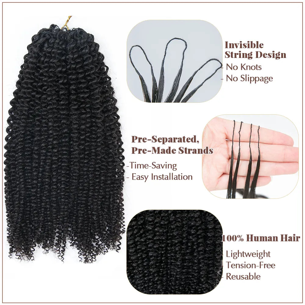 Bulk Human Braiding Hair – Kinky Curly Crochet (Invisible String) - Club Hairitage