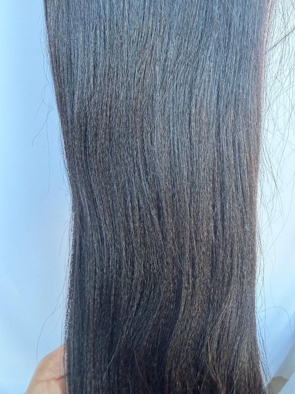 24" V Part Glueless Yaki Straight Natural Black Wig With Invisi Drawstring 100% Human Hair - Club Hairitage