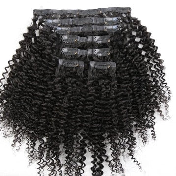 Seamless Clip in Human Hair Brazilian Kinky Curly - Club Hairitage