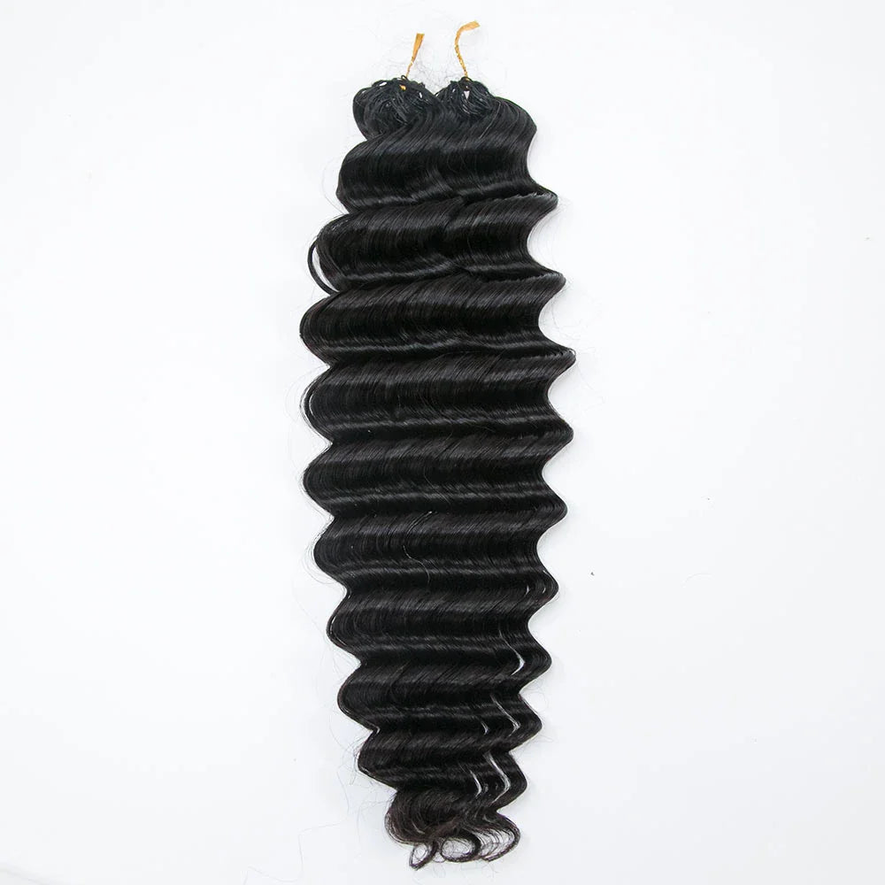 Bulk Human Braiding Hair – Deep Wave Crochet (Invisible String) - Club Hairitage