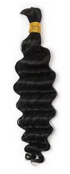 Bulk Human Braiding Hair Natural Black Loose Deep Wave - Hairdentity