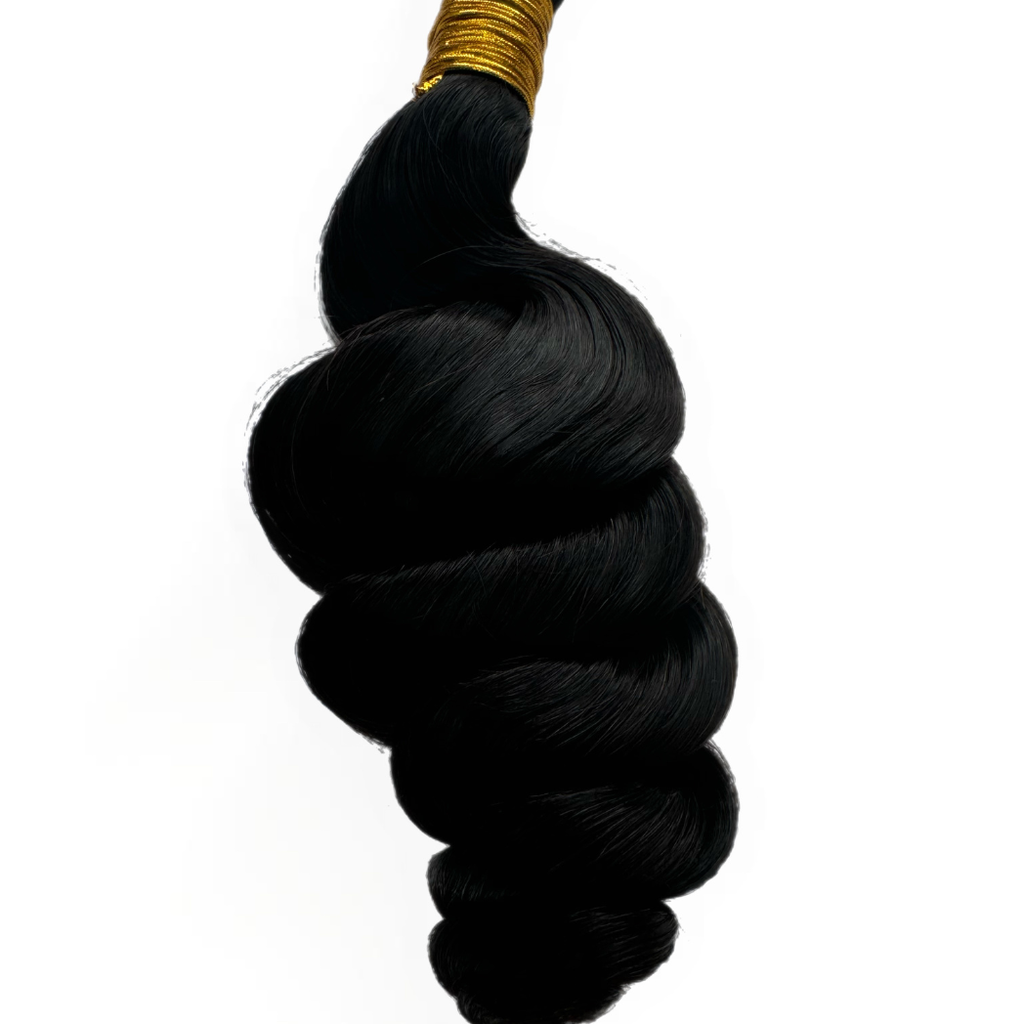 Bulk Human Braiding Hair Natural Black Loose Wave