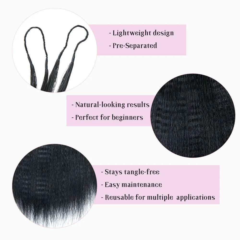 Bulk Human Braiding Hair – Kinky Straight (Invisible String) - Club Hairitage