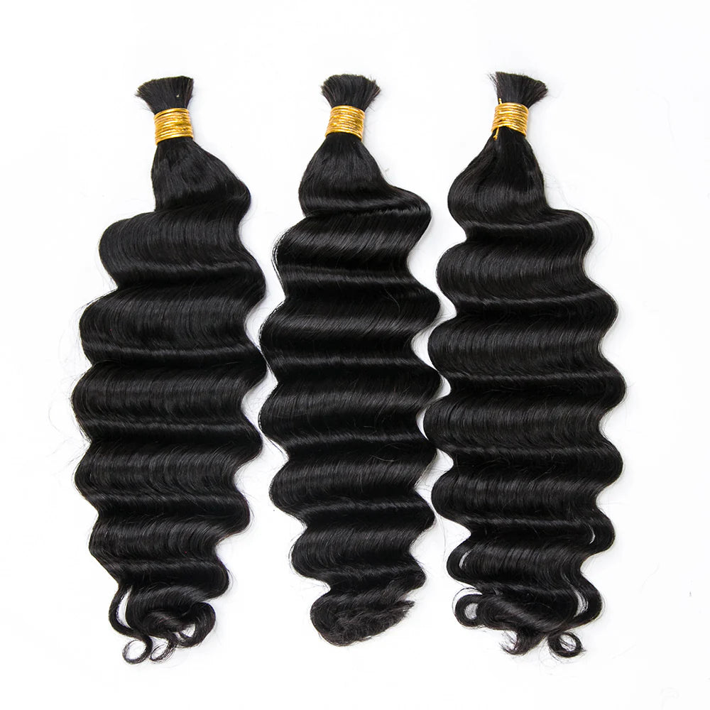 Bulk Human Braiding Hair Double Drawn Loose Deep Wave - Club Hairitage