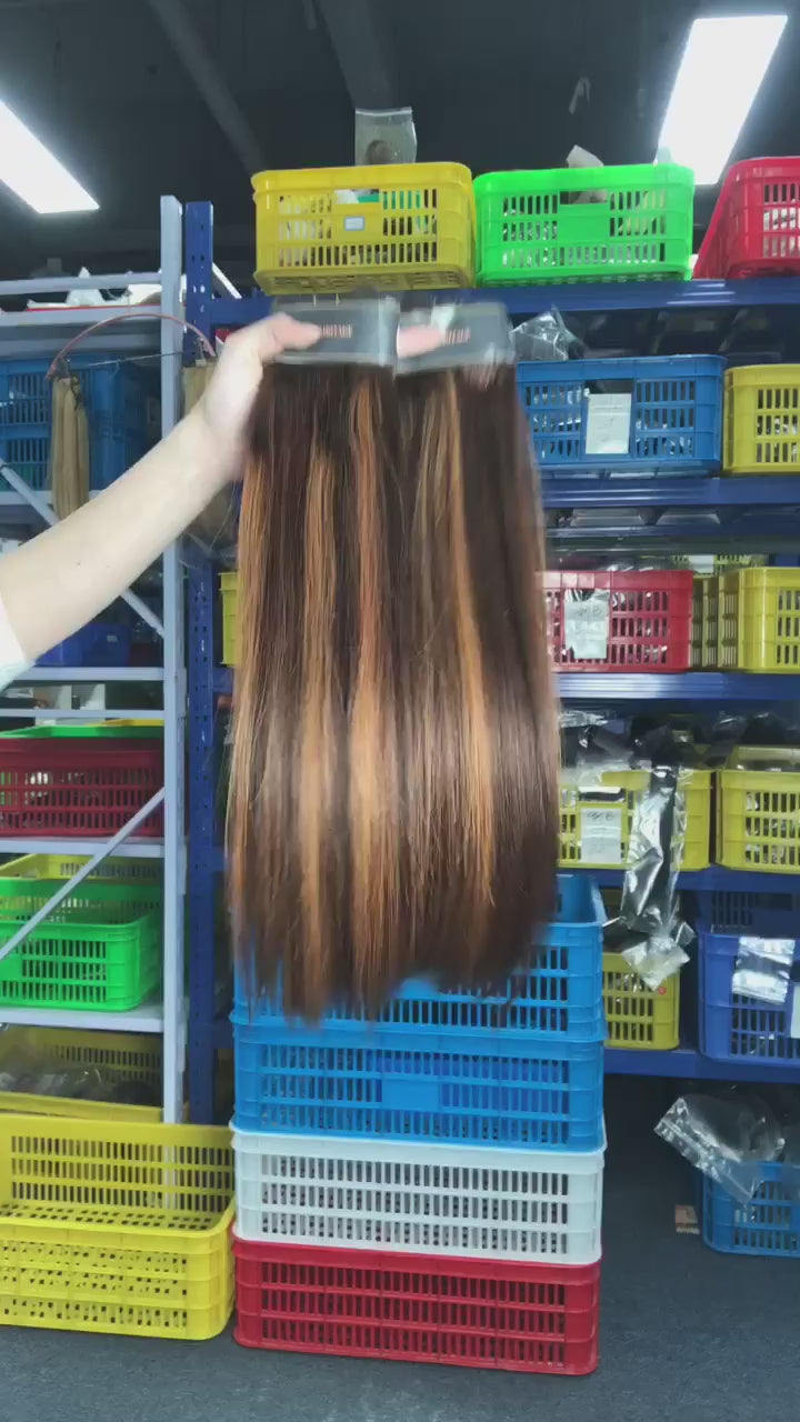 Custom Super Virgin Clip-In Extensions – 7-Piece Set