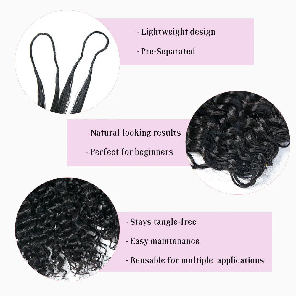 Bulk Human Braiding Hair –Water Wave Crochet (Invisible String) - Club Hairitage